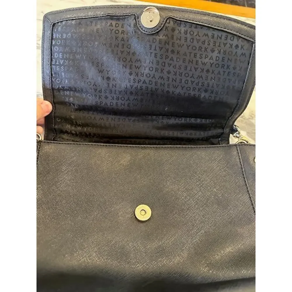 Kate Spade Laurel Way Lilah Black Satchel With Crossbody Strap VGUC
